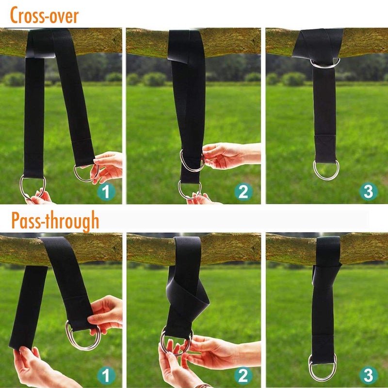 PANGAEA Tree Swing Hanging Straps Kit, Heavy Duty Holds 2200LBS 5FT Extra Long, with Safer Lock Snap Carabiners & Carry Pouch Bag - Image 5